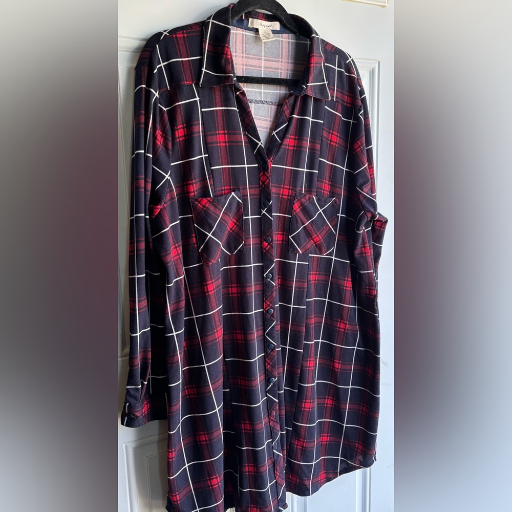 Passport Red and Black Checkered Blouse
